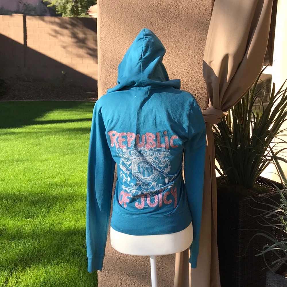 Juicy Couture Jr M ZIP Front Hooded Sweatshirt